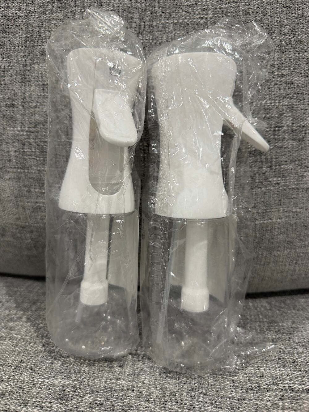 2 Pack Continuous Fine Mist Spray Bottles - Clear Plastic